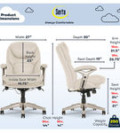 Serta - Upholstered Back in Motion Health & Wellness Manager Office Chair - Bonded Leather - Ivory