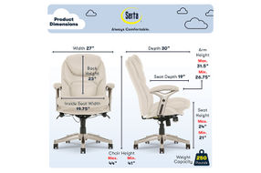 Serta - Upholstered Back in Motion Health & Wellness Manager Office Chair - Bonded Leather - Ivory