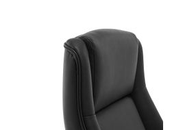 Thomasville - Darius Bonded Leather Executive Modern Office Chair with Adjustable Arms - Black