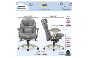 Serta - Upholstered Back in Motion Health & Wellness Manager Office Chair - Bonded Leather - Gray