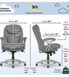 Serta - Upholstered Back in Motion Health & Wellness Manager Office Chair - Bonded Leather - Gray