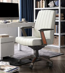 La-Z-Boy - Bennett Bonded Leather Executive High-Back Ergonomic Office Chair - White