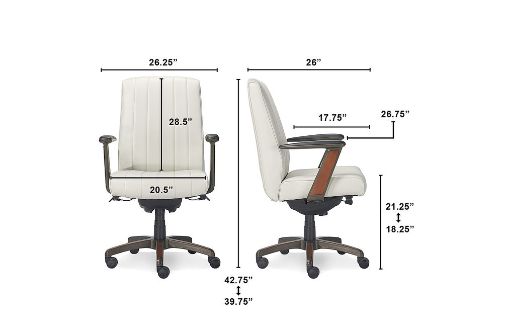 La-Z-Boy - Bennett Bonded Leather Executive High-Back Ergonomic Office Chair - White