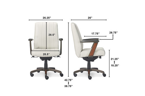 La-Z-Boy - Bennett Bonded Leather Executive High-Back Ergonomic Office Chair - White