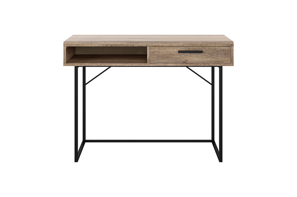 CorLiving - Fort Worth Wood Grain Finish Desk with Storage and drawer - Brown