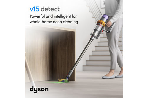 Dyson - V15 Detect Cordless Vacuum with 8 accessories - Yellow/Nickel
