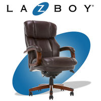 La-Z-Boy - Big & Tall Bonded Leather Executive Chair - Biscuit Brown