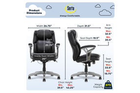 Serta - AIR Health & Wellness Mid-Back Manager's Chair - Black