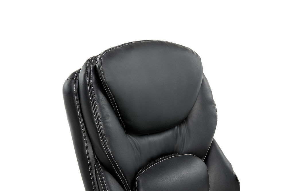 Serta - Upholstered Back in Motion Health & Wellness Manager Office Chair - Bonded Leather - Black