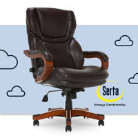 Serta - Big and Tall Bonded Leather Executive Chair - Biscuit