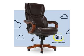 Serta - Big and Tall Bonded Leather Executive Chair - Biscuit