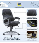 Serta - Back in Motion Health & Wellness Executive Chair - Black