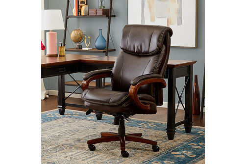 La-Z-Boy - Big & Tall Air Bonded Leather Executive Chair - Vino Brown