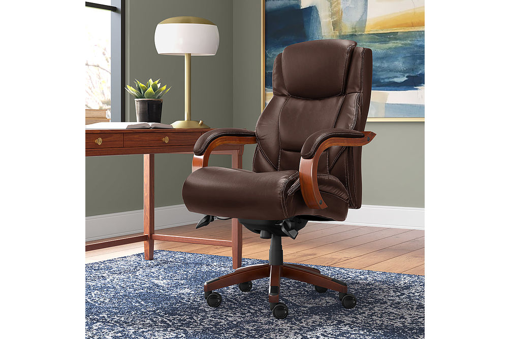 La-Z-Boy - Delano Big & Tall Bonded Leather Executive Chair - Chestnut Brown