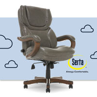 Serta - Conway Big and Tall Bonded Leather Bentwood Executive Chair - Gray