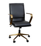 Flash Furniture - Designer Executive Swivel Office Chair with Arms - Black/Gold