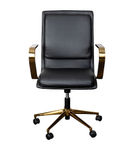 Flash Furniture - Designer Executive Swivel Office Chair with Arms - Black/Gold