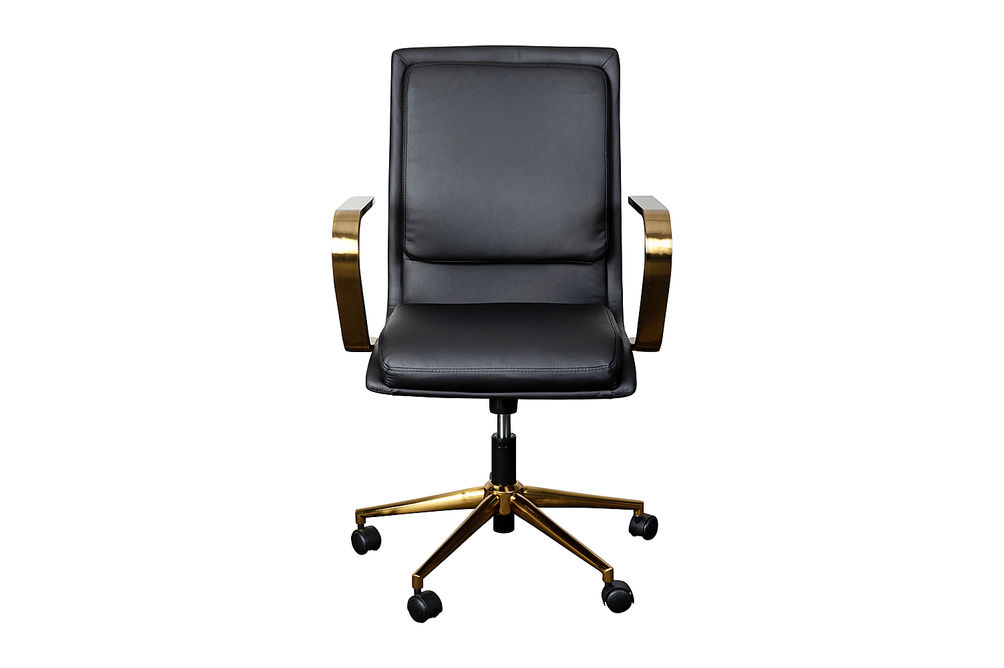 Flash Furniture - Designer Executive Swivel Office Chair with Arms - Black/Gold