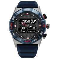 Citizen - CZ Smart 44Mmm Unisex Stainless Steel Hybrid Sport Smartwatch with Silicone Strap - Silve