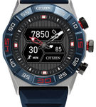 Citizen - CZ Smart 44Mmm Unisex Stainless Steel Hybrid Sport Smartwatch with Silicone Strap - Silve