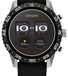 Citizen - CZ Smart 45mm Unisex Stainless Steel Sport Smartwatch with Silicone Strap - Silver