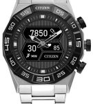 Citizen - CZ Smart 44mm Unisex Stainless Steel Hybrid Sport Smartwatch with Stainless Steel Bracele