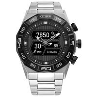 Citizen - CZ Smart 44mm Unisex Stainless Steel Hybrid Sport Smartwatch with Stainless Steel Bracele