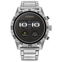 Citizen - CZ Smart 45mm Unisex Stainless Steel Sport Smartwatch with Stainless Steel Bracelet - Sil