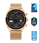 Citizen - CZ Smart 41mm Unisex Casual Smartwatch with IP Stainless Steel Mesh Bracelet - Rose Gold