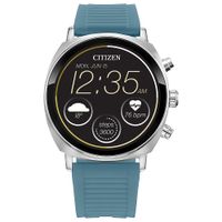 Citizen - CZ Smart 41mm Unisex Stainless Steel Casual Smartwatch with Silicone Strap - Silver