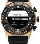 Citizen - CZ Smart 44mm Unisex IP Stainless Hybrid Sport Smartwatch with Silicone Strap - Gold