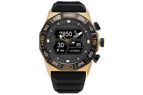 Citizen - CZ Smart 44mm Unisex IP Stainless Hybrid Sport Smartwatch with Silicone Strap - Gold