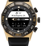 Citizen - CZ Smart 44mm Unisex IP Stainless Hybrid Sport Smartwatch with Silicone Strap - Gold