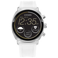 Citizen - CZ Smart 41mm Unisex Stainless Steel Casual Smartwatch with Silicone Strap - Silver