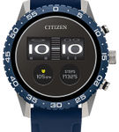 Citizen - CZ Smart 45m Unisex Stainless Steel Sport Smartwatch with Silicone Strap - Silver