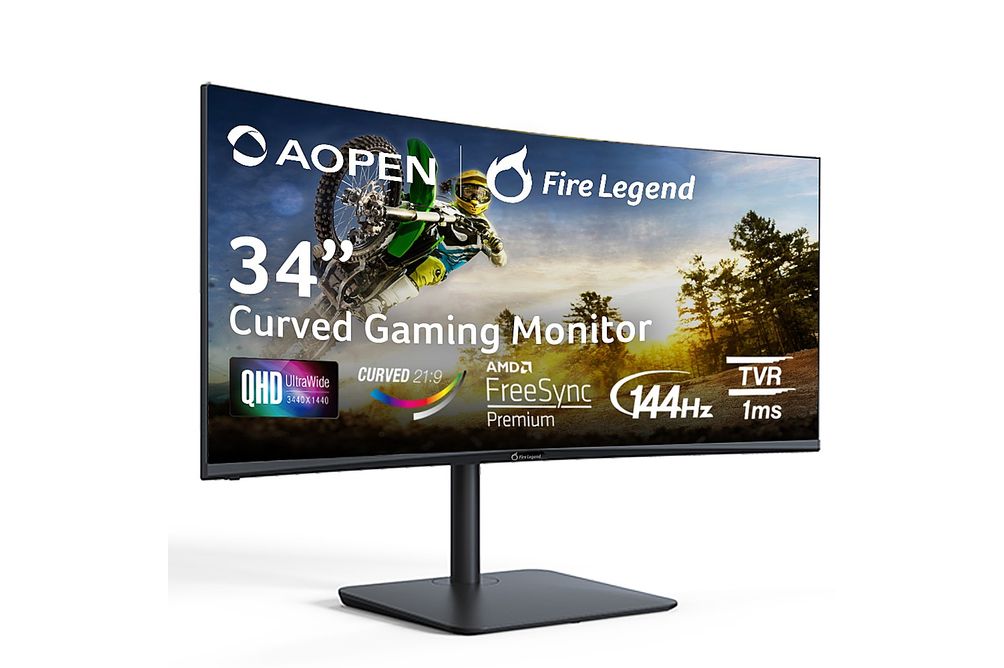 Acer - AOPEN 34HC5CUR Pbiiphx 34 LED UWQHD Curved FreeSync Monitor (DisplayPort, HDMI) - Black