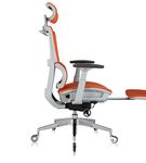 Nouhaus - REWIND ERGONOMIC OFFICE CHAIR WITH RETRACTABLE FOOTREST - ORANGE