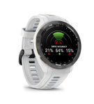 Garmin - Approach S70 GPS Smartwatch 42mm Ceramic - Black Ceramic Bezel with White Silicone Band