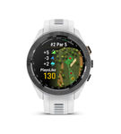 Garmin - Approach S70 GPS Smartwatch 42mm Ceramic - Black Ceramic Bezel with White Silicone Band