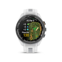 Garmin - Approach S70 GPS Smartwatch 42mm Ceramic - Black Ceramic Bezel with White Silicone Band