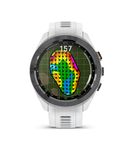 Garmin - Approach S70 GPS Smartwatch 42mm Ceramic - Black Ceramic Bezel with White Silicone Band