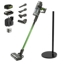 Greenworks - 24 Volt Stick Vacuum with 4ah Battery, Attachments, & Charger - Green