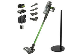 Greenworks - 24 Volt Stick Vacuum with 4ah Battery, Attachments, & Charger - Green