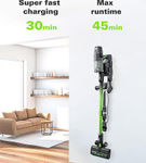 Greenworks - 24 Volt Stick Vacuum with 4ah Battery, Attachments, & Charger - Green