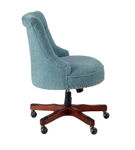 Linon Home Dcor - Scotmar Plush Button-Tufted Adjustable Office Chair With Wood Base - Aqua