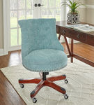 Linon Home Dcor - Scotmar Plush Button-Tufted Adjustable Office Chair With Wood Base - Aqua