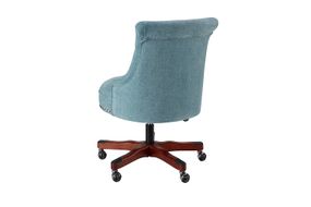 Linon Home Dcor - Scotmar Plush Button-Tufted Adjustable Office Chair With Wood Base - Aqua