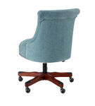 Linon Home Dcor - Scotmar Plush Button-Tufted Adjustable Office Chair With Wood Base - Aqua