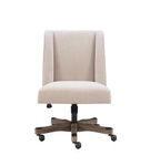 Linon Home Dcor - Donora Plush Fabric Adjustable Office Chair With Wood Base - Natural