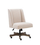 Linon Home Dcor - Donora Plush Fabric Adjustable Office Chair With Wood Base - Natural